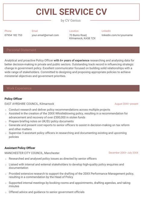 CIVIL SERVICE TEMPLATE .